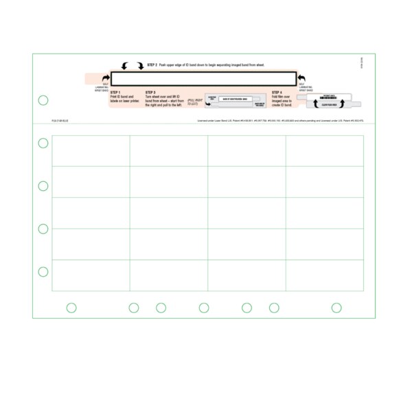 Nevs Laser Band - Pediatric Wristband w/Hole Punching 8-1/2" x 11" LB-10 - main